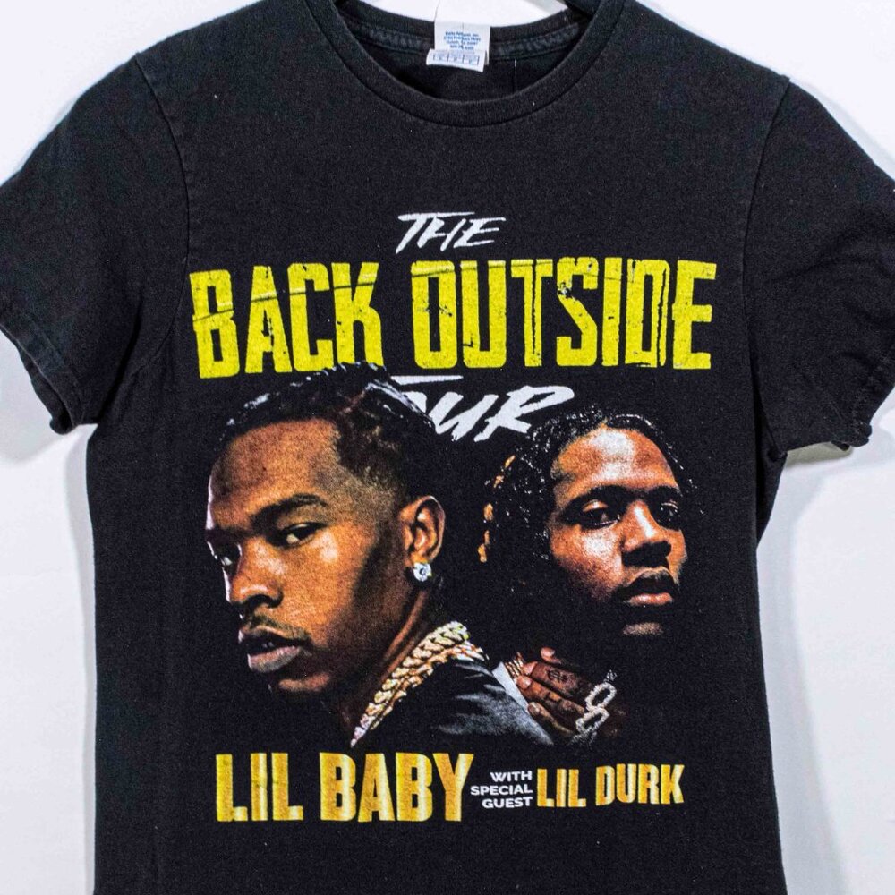 Lil Baby Lil Durk Back Outside Tour T-Shirt Small Rap Hip Hop